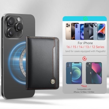 Vinich MagSafe Magnetic RFID Wallet for iPhones 12-16