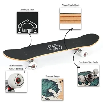 Beginner Skateboard for Kids and Adults with Unique Design