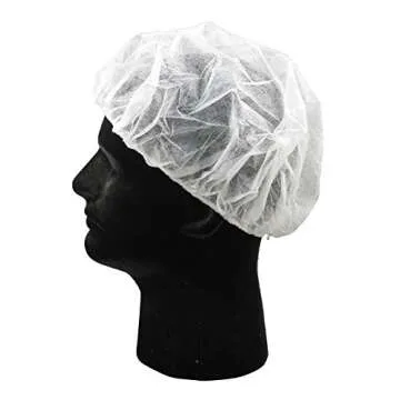 Disposable Caps Hair Nets, Salon Spa Food Service 100 Pack 21" White