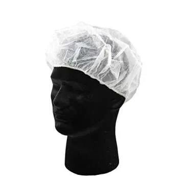 Disposable Caps Hair Nets, Salon Spa Food Service 100 Pack 21" White