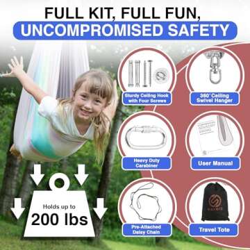 Savoiz - Therapy Swing for Kids - Durable, Adjustable & Easy Install - Suitable for Indoor/Outdoor U...