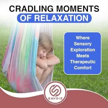 Savoiz - Therapy Swing for Kids - Durable, Adjustable & Easy Install - Suitable for Indoor/Outdoor Use - Soothing for Sensory Processing Disorder & Special Needs - Tie Dye Multi