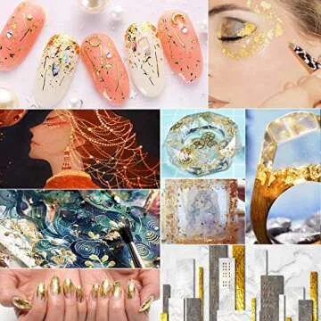 YULIKTOR Gold Foil Flakes for Creative Crafting