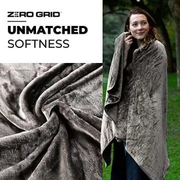 Lightweight Travel Blanket - Premium & Compact Airplane Wearable Blanket with Neck Snaps, Cozy Foot Pockets, Zipper Pouch - Converts into Soft Pillow - Designed for Ultimate Comfort - Shadow