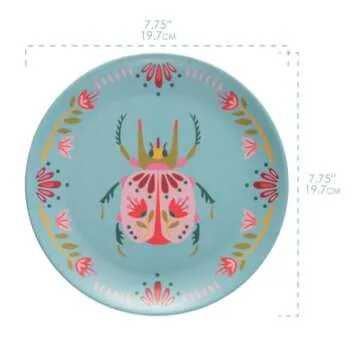 Karma Melamine Dessert Plates Set of 4 - Unique Design