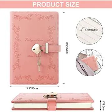 Mousbull Lock Diary with Key and Pen for Girls