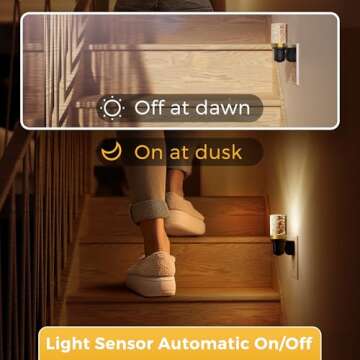 L LOHAS Night Light, Dimmable & Automatic LED Sensor Night Light