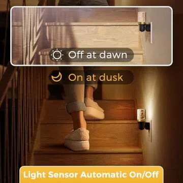 L LOHAS Night Light, Dimmable & Automatic LED Sensor Night Light