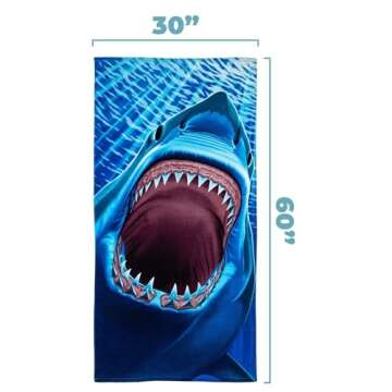 Great White Shark Beach Towel - Fun & Soft for All Ages