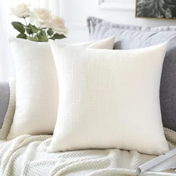 OTOSTAR Decorative Linen Pillow Covers Set of 2 | 24x24 Inch for Home Decor