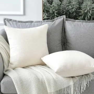 Stylish OTOSTAR Linen Throw Pillow Covers Set of 2 | 24x24 Inch