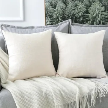 Stylish OTOSTAR Linen Throw Pillow Covers Set of 2 | 24x24 Inch