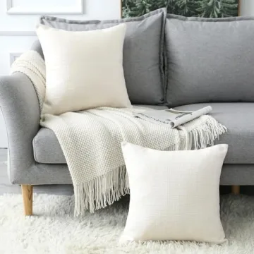 Stylish OTOSTAR Linen Throw Pillow Covers Set of 2 | 24x24 Inch