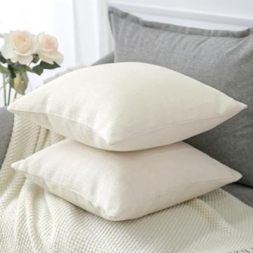Stylish OTOSTAR Linen Throw Pillow Covers Set of 2 | 24x24 Inch