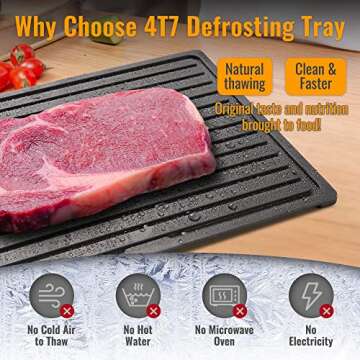 4T7 Quick Thawing Defrosting Tray - 8MM Thick for Rapid Meal Prep