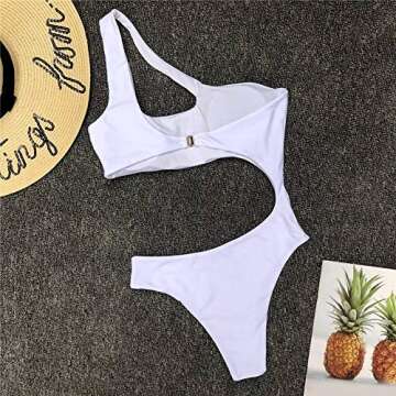 Chic Women's One-Piece Swimsuit for Beach Fun - White