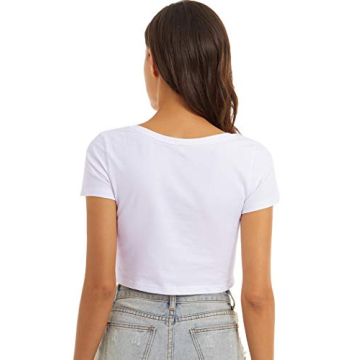 VIIOO Women's Casual V Neck Crop Top - Stylish & Comfortable