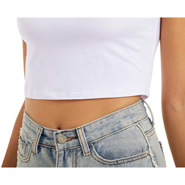 VIIOO Women's Casual V Neck Crop Top - Stylish & Comfortable