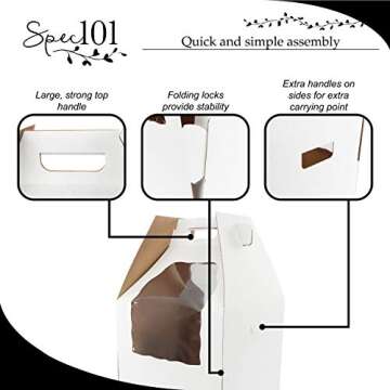 Spec101 10-Pack Disposable Cake Box with Window