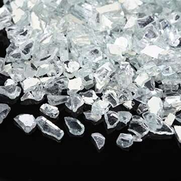 Patelai Crushed Glass for Crafts Glitter Resin Art Broken Decorative Crushed Mirror Vase Filler Crush Glass Pieces for Vase Pool Bar Fish Tank Garden Decoration(2 Pound,White)