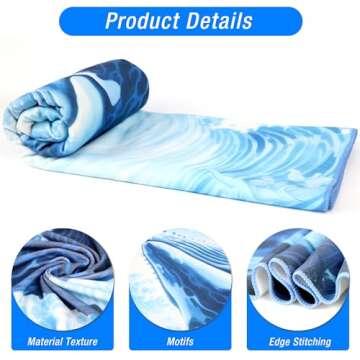 ZIOSINM Beach Towel Oversized, Microfiber Beach Towels 71"x35" Extra Large Beach Towel Microfiber Pool Towels for Beach Essentials, Camping Essentials, Cruise Ship Essentials (Whale)