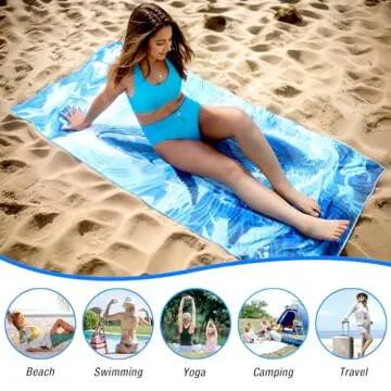 ZIOSINM Beach Towel Oversized, Microfiber Beach Towels 71"x35" Extra Large Beach Towel Microfiber Pool Towels for Beach Essentials, Camping Essentials, Cruise Ship Essentials (Whale)