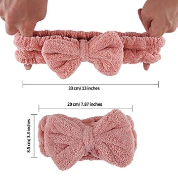 Senkary 4 Pack Bow Makeup Headbands for Spa and Skincare