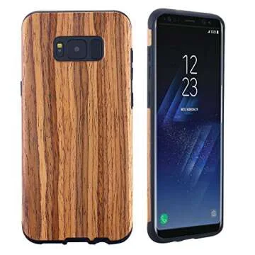 LONTECT Galaxy S8 Teakwood Case - Slim and Shock Absorbing