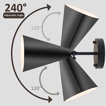 KPWONY Vintage Wall Sconces 2-Pack Adjustable Industrial Lighting