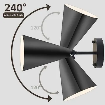 KPWONY Vintage Wall Sconces 2-Pack Adjustable Industrial Lighting