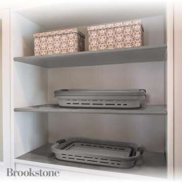 BROOKSTONE, 1 UNIT, 11 GALLONS - [OUR LARGEST BASKET EVER] 24" Collapsible Laundry Basket, Comfort Non-Slip Grip Handles, Minimalist Space Saving Design, Portable Pop-Up Hamper, [BPA FREE]