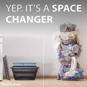 Brookstone Collapsible Laundry Basket for Easy Storage