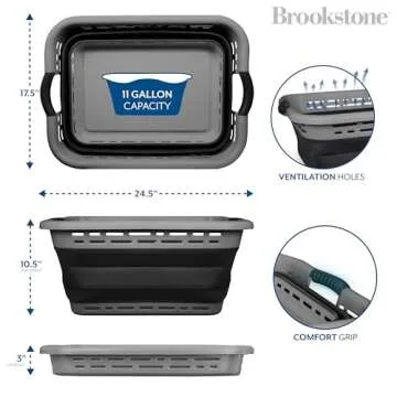 Brookstone Collapsible Laundry Basket for Easy Storage