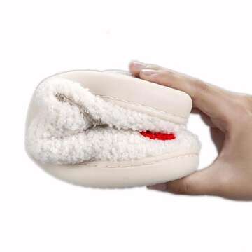 GJIKE Women's Men's Evil Eyes Slippers Winter Fuzzy Memory Foam Fluffy Warm House Shoes Strawberry 41-42