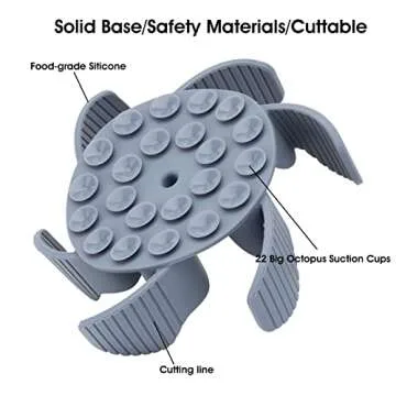 Keegud Slow Eating Feeder Insert [22 Big Octopus Suction Cups] Super Firm [Cuttable] for Large Breed and Medium Size Dog Compatible with Regular and Elevated Bowls (Flower)