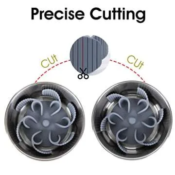 Keegud Slow Eating Feeder Insert [22 Big Octopus Suction Cups] Super Firm [Cuttable] for Large Breed and Medium Size Dog Compatible with Regular and Elevated Bowls (Flower)