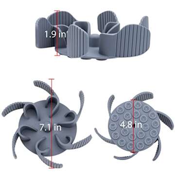 Keegud Slow Eating Feeder Insert [22 Big Octopus Suction Cups] Super Firm [Cuttable] for Large Breed and Medium Size Dog Compatible with Regular and Elevated Bowls (Flower)