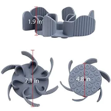 Keegud Slow Eating Feeder Insert [22 Big Octopus Suction Cups] Super Firm [Cuttable] for Large Breed and Medium Size Dog Compatible with Regular and Elevated Bowls (Flower)