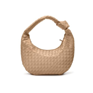 Apryl Woven Purse - Chic Vegan Leather Tote Bag with Knotted Top Handle