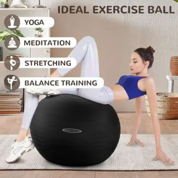 Fitvids Anti-Burst Exercise Ball for Core Strength and Balance