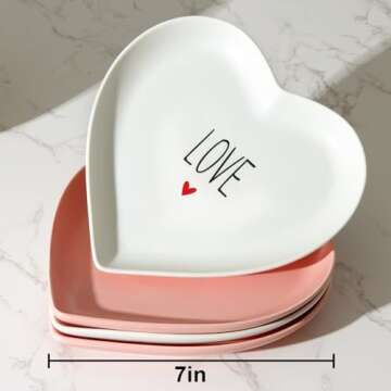 Heart Shaped Ceramic Plates for Valentines Day Gifts