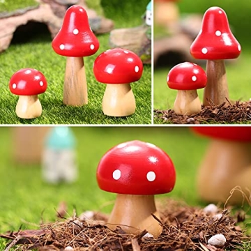 SUPVOX Mini Mushroom Figurines for Garden & Decor