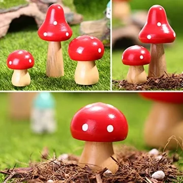SUPVOX Mini Mushroom Figurines for Garden & Decor