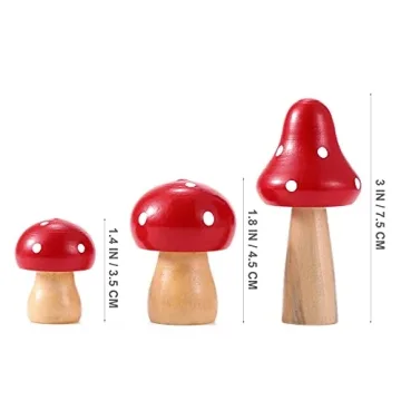 SUPVOX Mini Mushroom Figurines for Garden & Decor