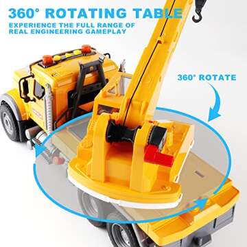 Dwi Dowellin Toys for 3 Years Old Boys Girls Kids,Construction Toy Crane Truck with Lights and Sounds