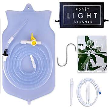 Foret Premium Enema Kit Non-Toxic Silicone Tip, Bag & Eco Detox Gift | Most Comfortable Colon Cleans...