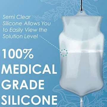 Foret Premium Enema Kit Non-Toxic Silicone Tip, Bag & Eco Detox Gift | Most Comfortable Colon Cleanse | Gerson Therapy Colonics Recommended | BPA & Phthalates Free |Clamp| Easy Instructions | Slim Tip