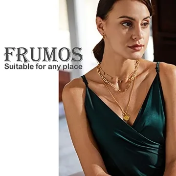 Stylish FRUMOS Gold Plated Long Necklace for Women