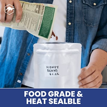 Wallaby 1-Quart Gusset Mylar Bag Bundle - 50 Pack - Food Safe