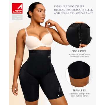 SHAPELLX Shapewear Tummy Control High Waisted Body Shaper Shorts Shapewear for Women Slip Shorts But...